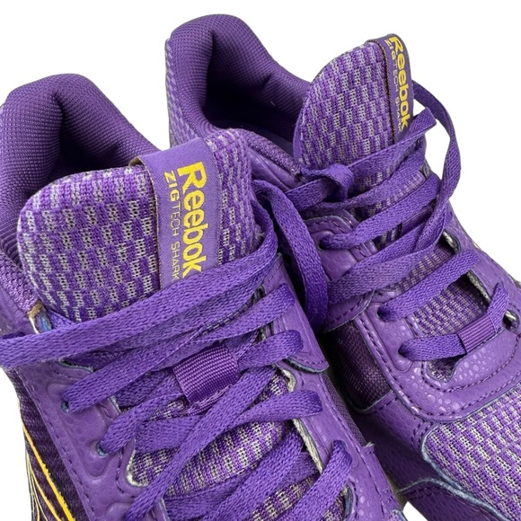 Reebok Zig Tech Shark Sneakers Purple Shoes Women’s Size 8 - Picture 9 of 12